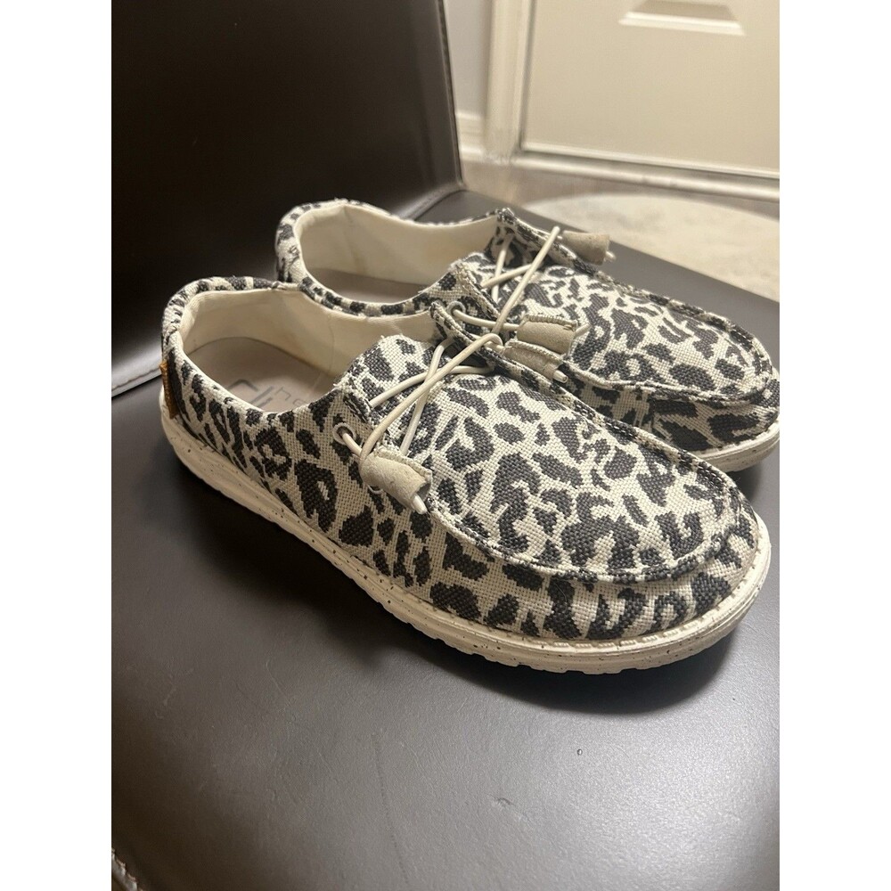 Hey Dude Wendy Woven Cheetah Women’s Slip-On Woven Animal Print US 8 EU 39
